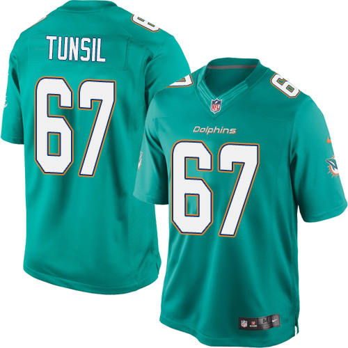 Youth Elite Laremy Tunsil Nike Jersey Aqua Green Home - #67 NFL Miami Dolphins